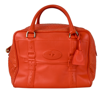 Maisie Clipper Tote, £295, Handbags, Orange, Leather, Front view